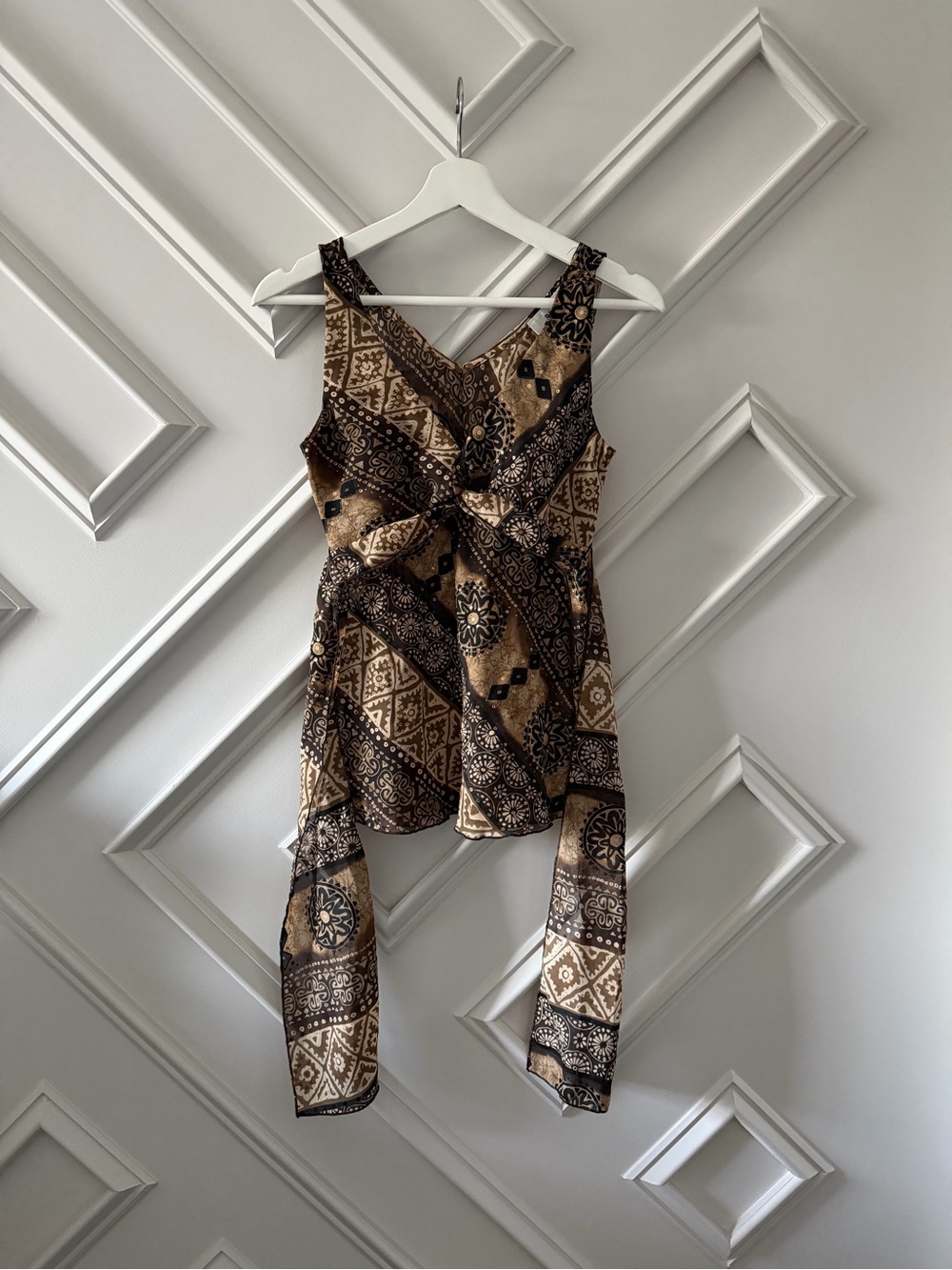Vintage Y2K Byer California Brown & Black Patterned Top - Picture 7 of 7